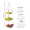 3 Tiered Hanging Organizers Fruit Basket Vegetable Holder for Ceiling Kitchen Wrought Iron Wire Chain Storage Rack Decor