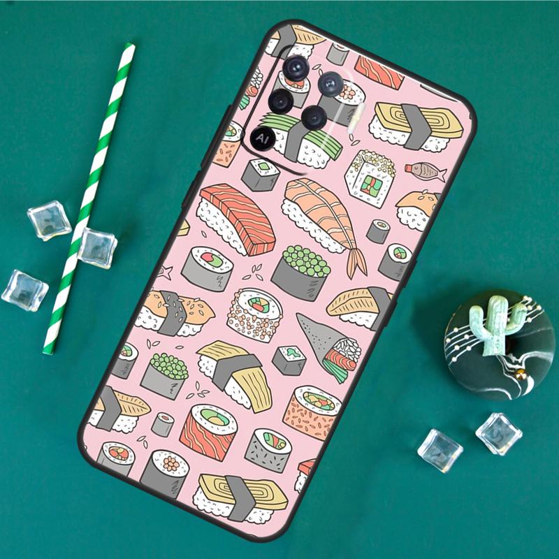 Sushi Case For Oppo A80 A40 A60 A16 A76 A96 A91 A15 A17 A74 A94 A54 A57S A18 A38 A58 A78 A98 Cover