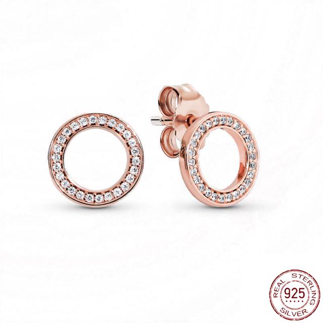 Серьги из стерлингового серебра 925 пробы, настоящее большое сердце, циркон, круглые серьги-кольца для женщин, модные серебряные серьги, ювелирные изделия, подарок