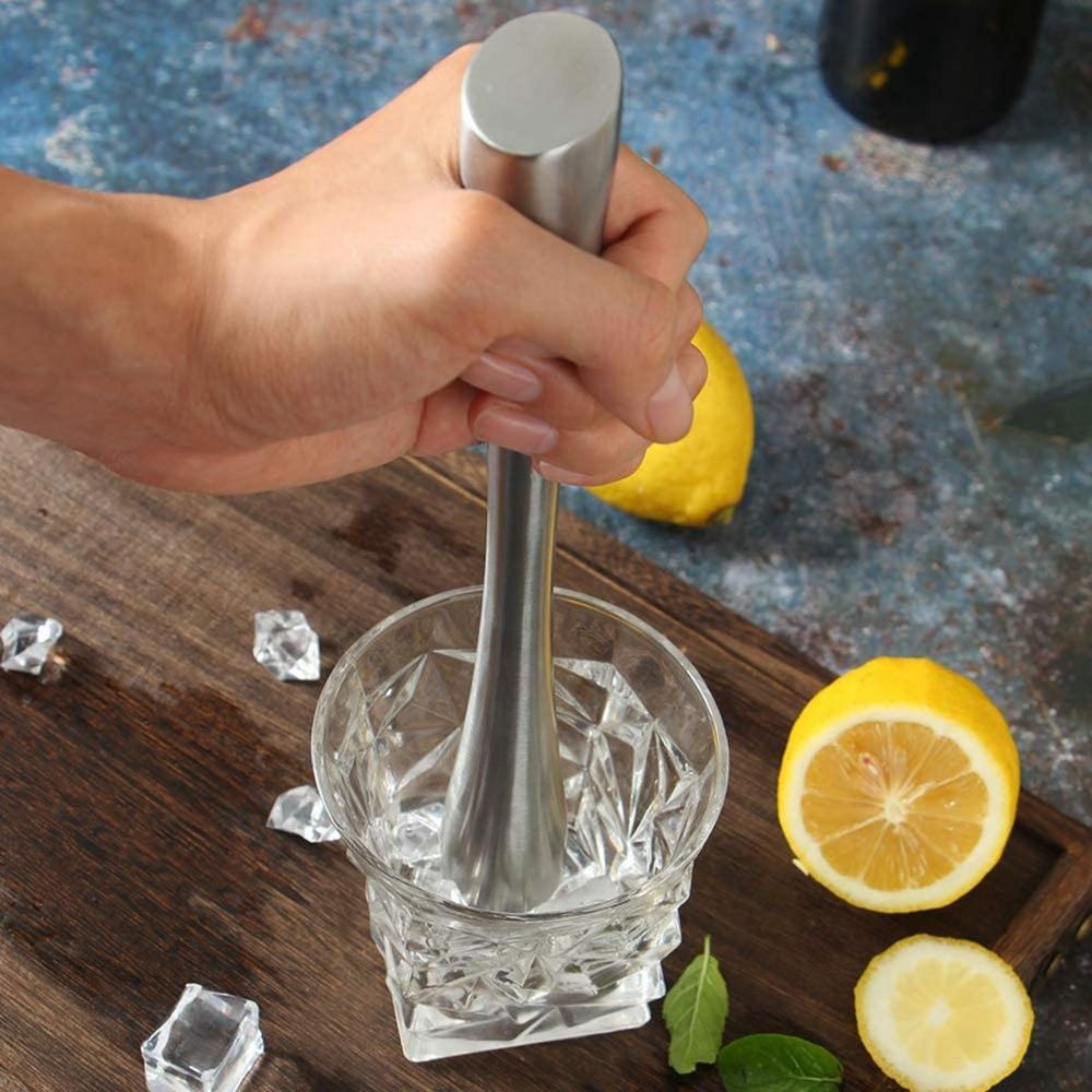 Kitchen Masher Stainless Steel Rod Hammer Cocktail Mixer Stirrer Tool Mojito Muddler Ice Crusher