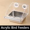 Spillproof Hanging Feeding Station Detachable Clear Feeding Bowl Cage Bird Feeder  Cage Accessories