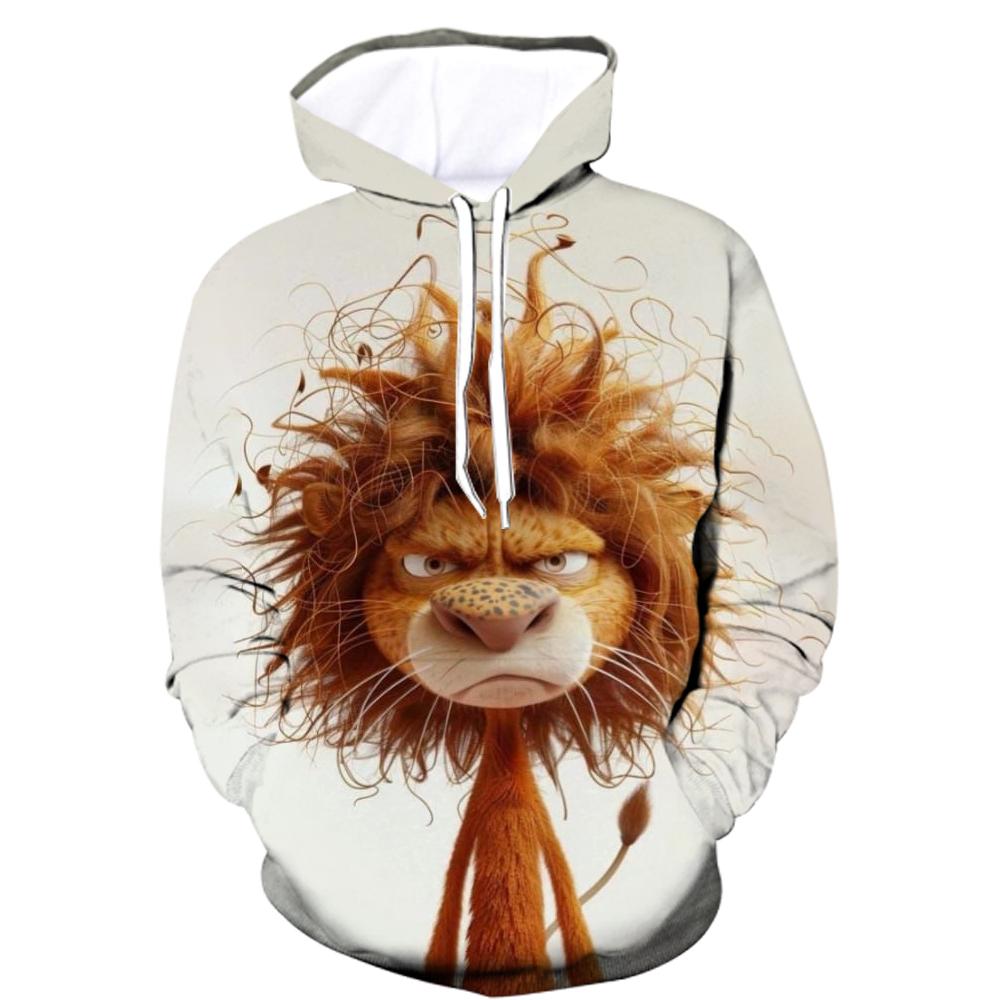 Смешные животные Волк Графика Мужские Женские Толстовки 3D Принт Абстрактный узор Длинный рукав Толстовки Оверсайз Удобные Топы