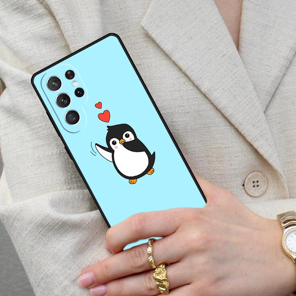 Cute Kawaii Penguin Cell Phone Case for Samsung Galaxy S26 Ultra S25 S24 S23 S22 S21 S20 Note10 Cover