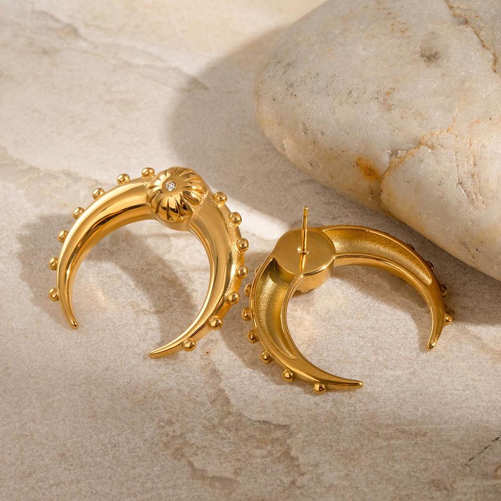 Серьги-пусеты Jieding из нержавеющей стали 18 карат: Высококлассные нишевые трансграничные серьги из титановой стали