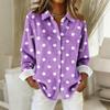 Women's Shirt Blouse Print Button Long Sleeve Casual Basic Shirt Collar Regular Top