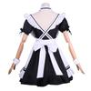 GEAHOL Костюм горничной, классический короткий, унисекс для мужчин и идеально подходящий для и взрослых, костюм, косплей, фартук, длина, набор из 10 предметов, женщины, косплей, мероприятия,