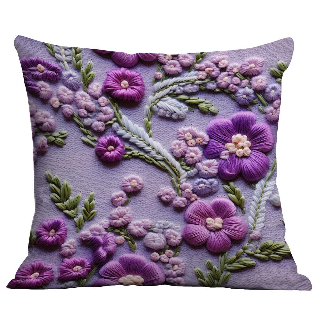 Новая имитация вышитой цветочной наволочки из короткого вельвета с двусторонней печатью, наволочка для домашней диванной подушки