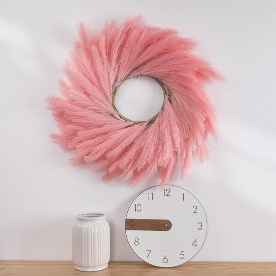 Simulation Wreath Beautiful Realistic Looking Easy Maintenance Simulation Wreath Simulation Pampas Grass Wreath Hanging Ornament