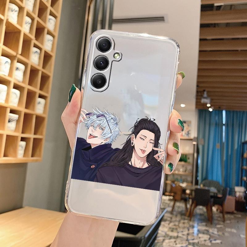 Мягкий прозрачный силиконовый чехол с рисунком аниме для Samsung A55 M35 S24 Xiaomi Redmi Note 13 Poco C65 iPhone Camera Противоударный защитный чехол