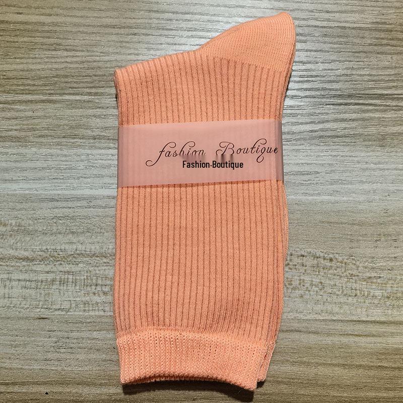 Женские носки для танцев 2025 Dopamine: Красочные, мятые хлопковые носки до середины икры для всех сезонов