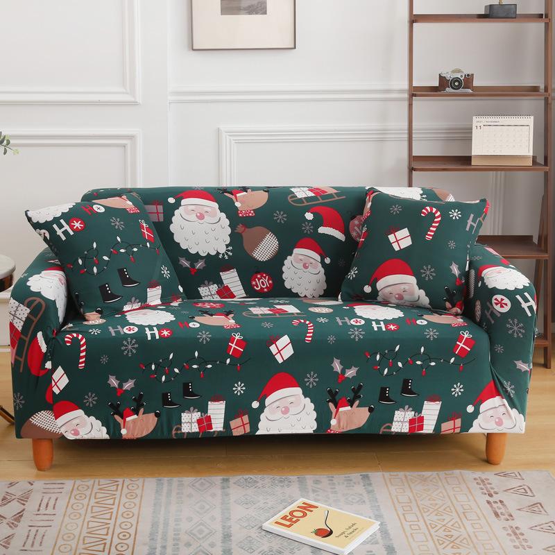 Рождественские эластичные чехлы для дивана для гостиной Funda Sofa Чехол для дивана Защитник для кресла Универсальные накидки на диван Рождественский домашний декор