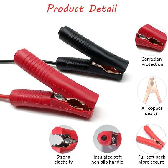 Jumper Cables With Adapter Compatible With Mil.Waukee M18 18V Battery Jumper Starter, Automotive Booster Cables 2Ft 8AWG Cable Power Tool Line,
