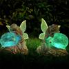 Solar Angel Statue Light Sculpture Garden Light Decorative Outdoor Fairy Statue Light Waterproof Resin for Garden Decor