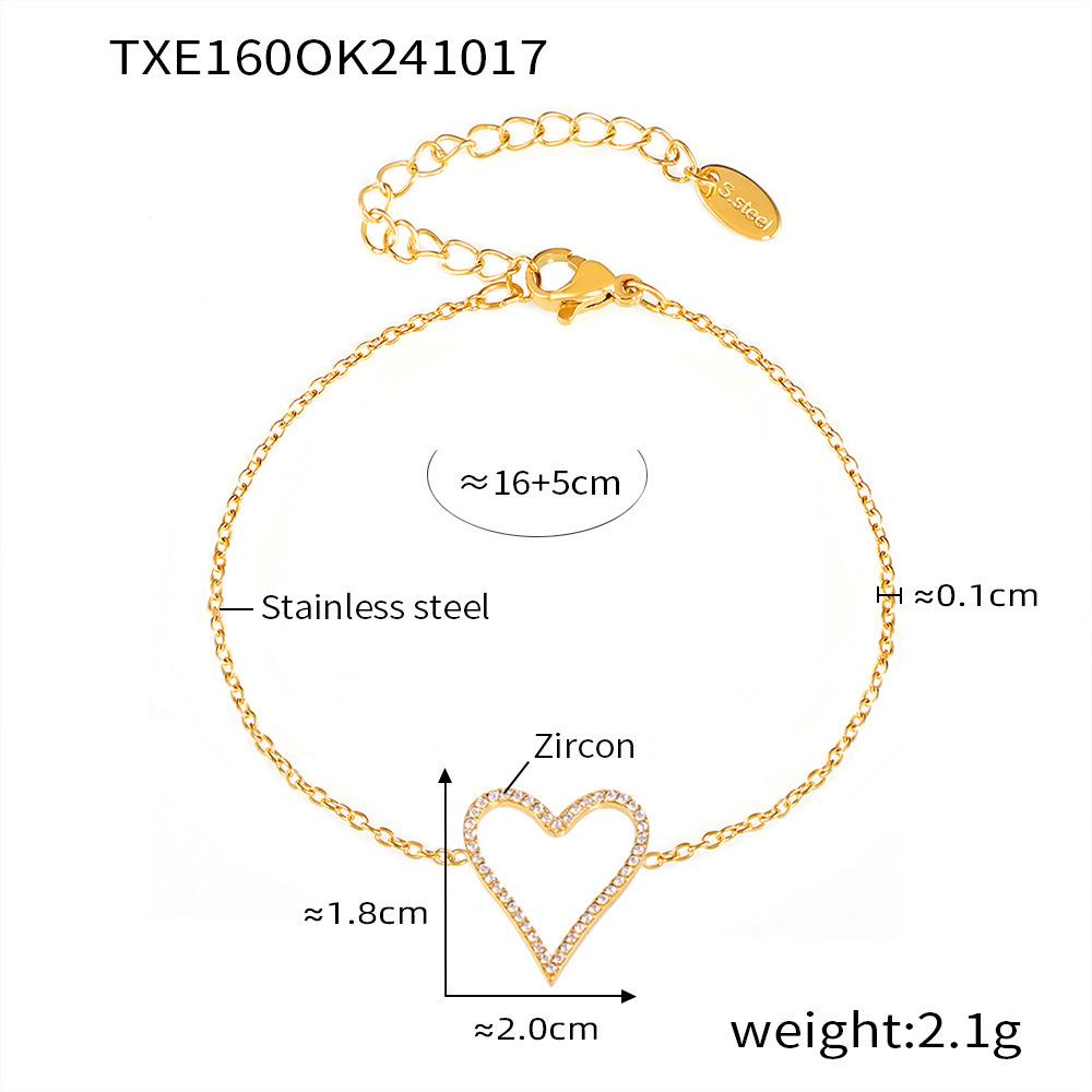 Браслет-цепочка на ключицу с цирконом Qiong Yao Heart - Легкая роскошь, Простой женский набор