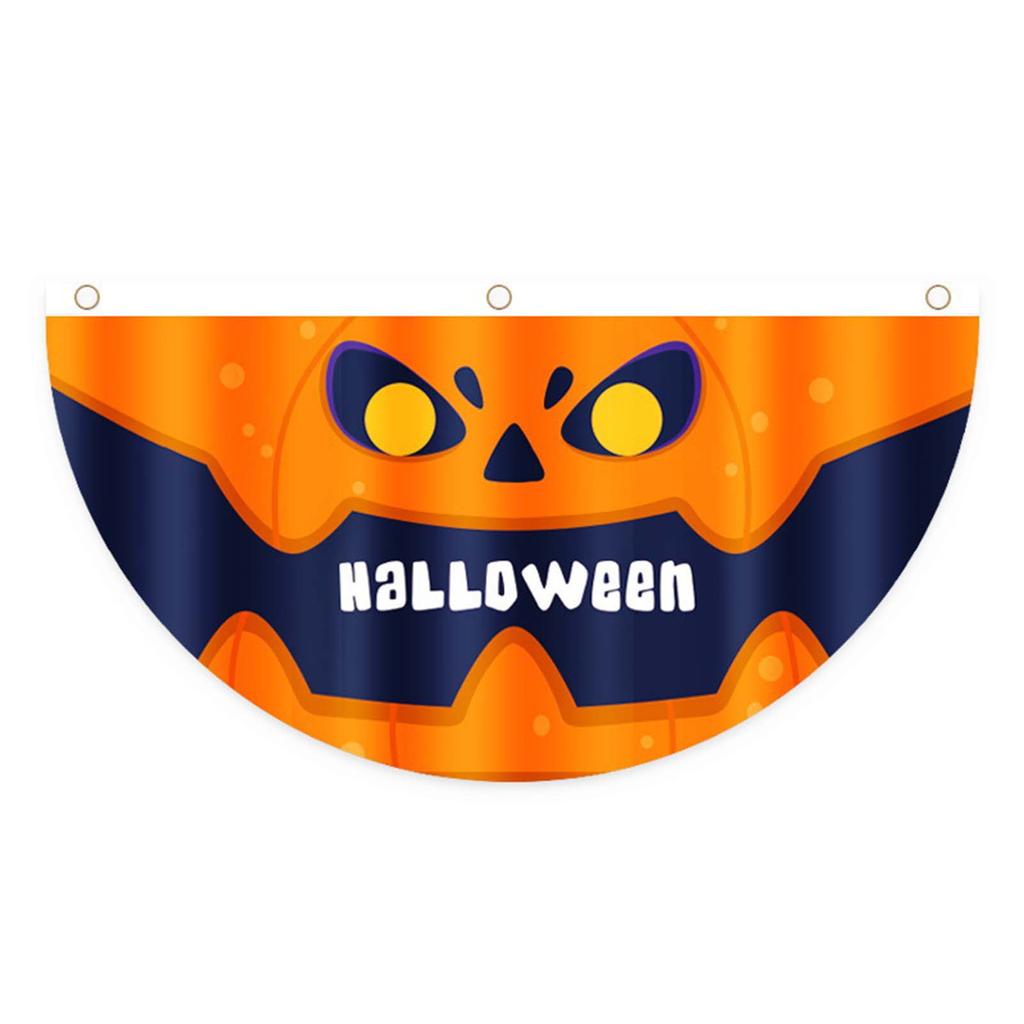 45x90cm Fan Shaped Flag for Halloween Outdoor Yard Fence Decoration Props Suitable for Christmas