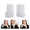 Delicate Detachable Sleeves Cuffs Women Wedding Flounces Ruffled Paired Wrist Warmer Ruffled for Sweater White