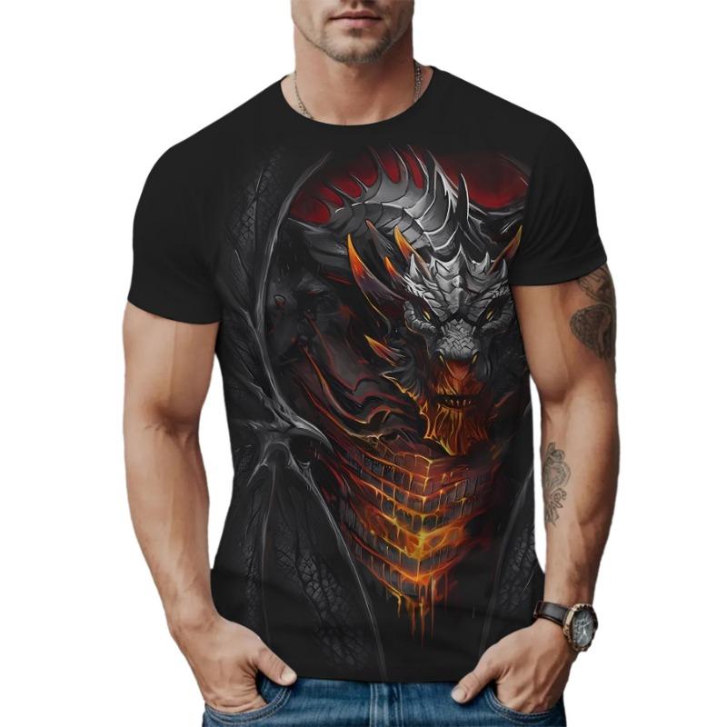 Летний топ с круглым вырезом и 3D-принтом, модные трендовые повседневные футболки с короткими рукавами для мужчин