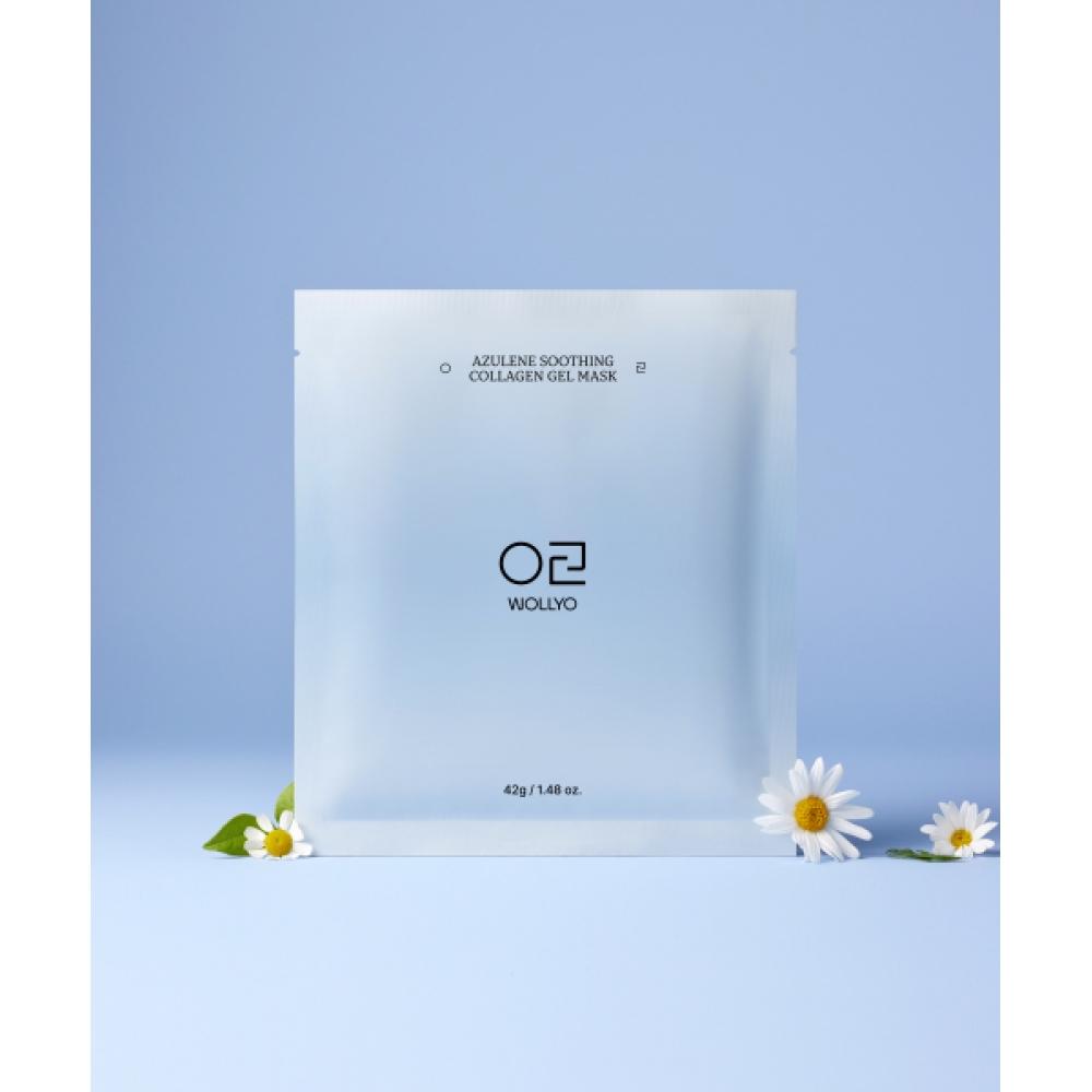 Wollyo Azulene Soothing Collagen Hydrogel Mask 42g 5 Sheets