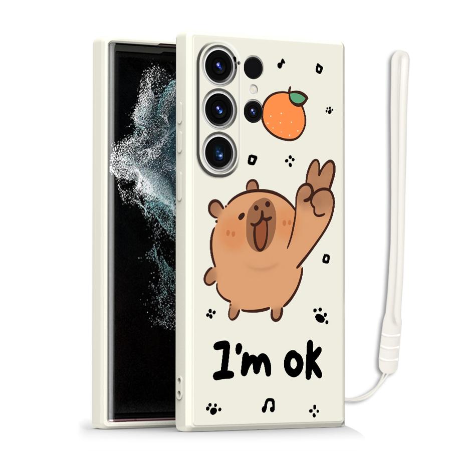 Case for Samsung Galaxy S26 S24 Ultra S20 FE S22 S25 Edge Note 20 10 Ultra S23 S21 Plus Phone Cover I'm Ok Capybara