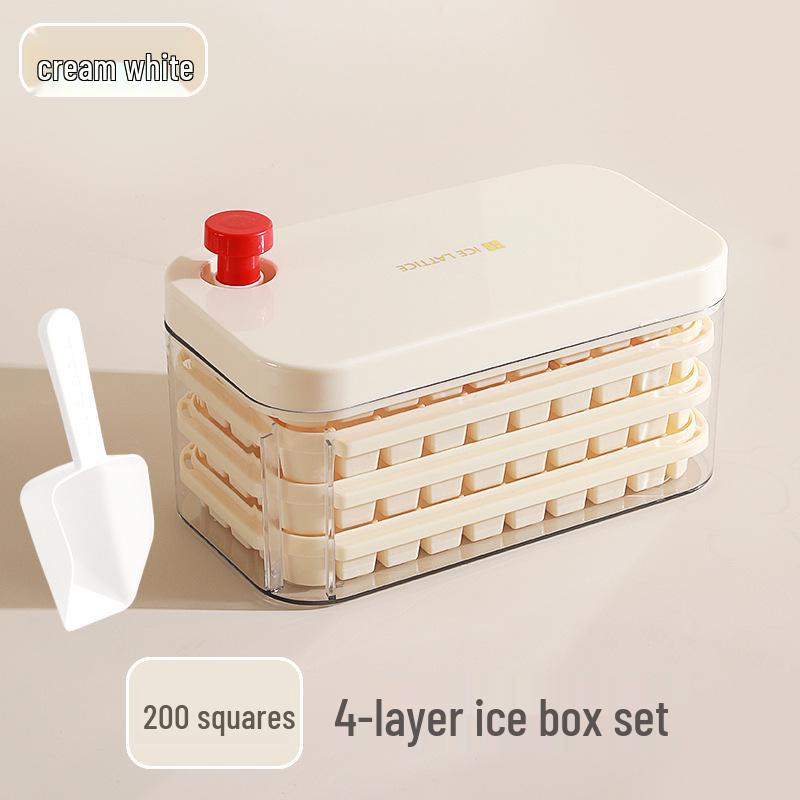 Silicone Ice Cube Tray with Easy Release & Double Layer Storage