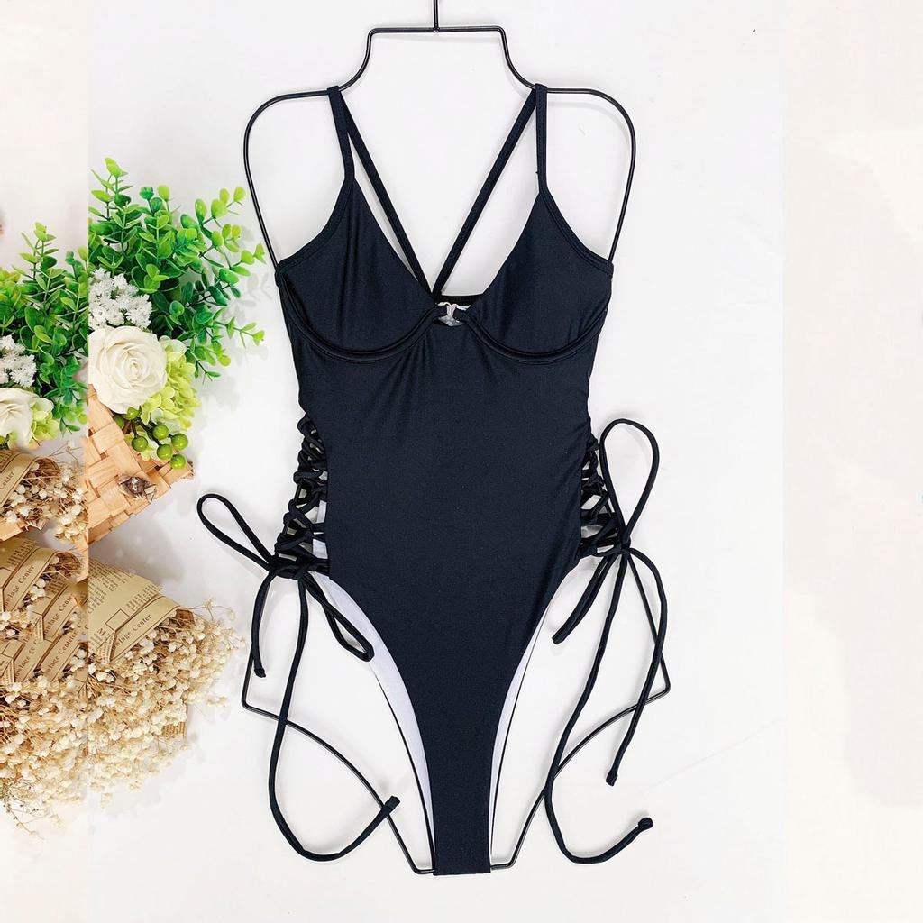 Push Up Women Swimwear One Piece Swimsuit Female Solid Monokini Bandage Swim Suits Sexy Bathing Suit Swimming Beachwear Monokini