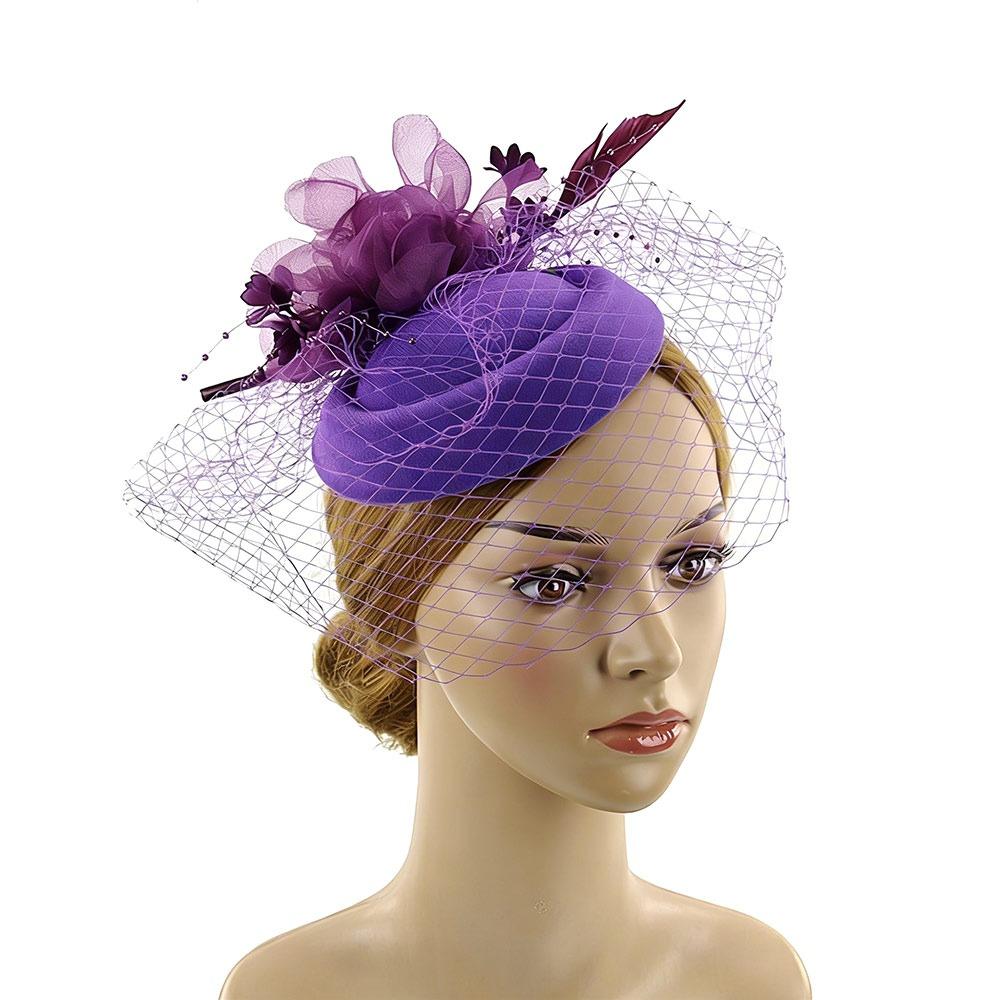 Veil Vintage Hat Headband Flower Fascinator New Fascinator Caps  1950s