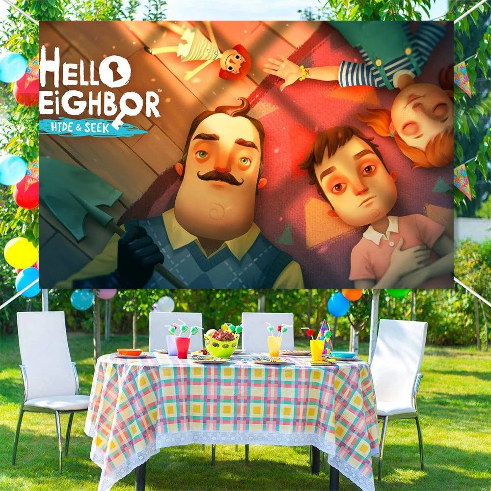 Game HELLO N-NEIGHBOR Photography Backdrops Kids Birthday Photo Background Studio Portraits Photocall Props