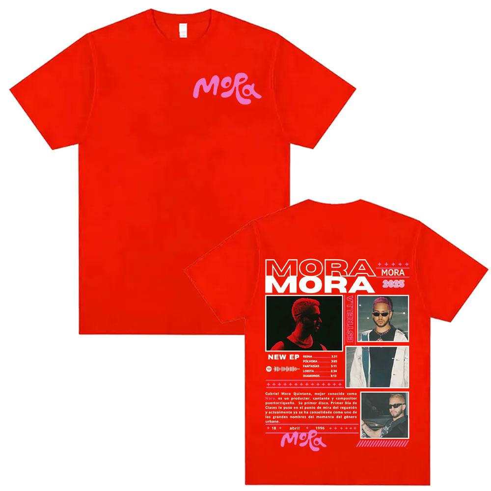 Rapper Mora Album Tour 2025 Graphic Tshirt Men Women High Street Vintage Oversized Tshirts Fashion Hip Hop Cotton T Shirt