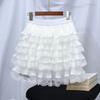 Women's Summer Spring Lightweight Chiffon Mini Skirts A Line Skirts Fashion Foreign Style Lace Layer Cake Skirt Short Skirt