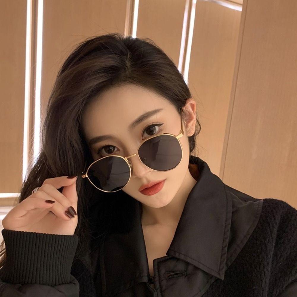 UV Protection Round Frame Sunglasses Trend Vintage Eyewear Fashion Ins Sunglasses Outdoor