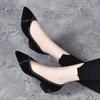 Pointed Single Shoes Women's 2025 Spring New Rhinestone Sheepskin Temperament Low Heel Women's Shoes Loafers Women's Black Work Shoes