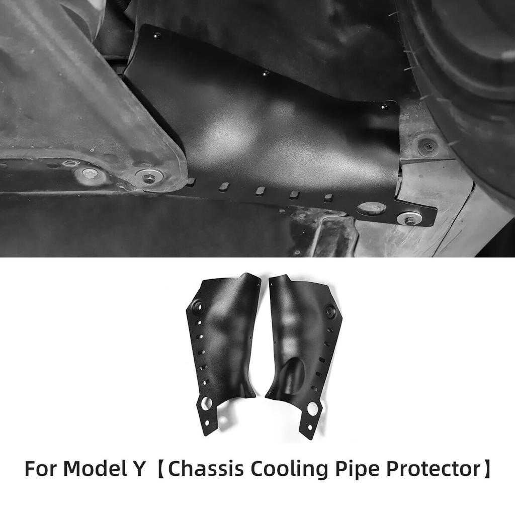 LUCKEASY For Tesla Model3 ModelY Car Carbon Steel Chassis Protection Cover Chassis Coolant Pipe Guard Modification Accessories