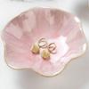 Elegant Ceramic Lotus Leaf Jewelry Organizer Earrings, Rings Accessories, Perfect for Birthdays or Gift Flower Shaped Trays