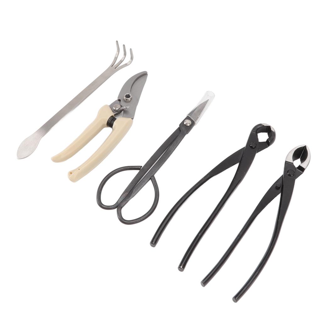 5Pcs Bonsai Tool Set Kit Carbon Steel Bonsai Scissors Rake Branch Cutter Pruning Shears Pliers