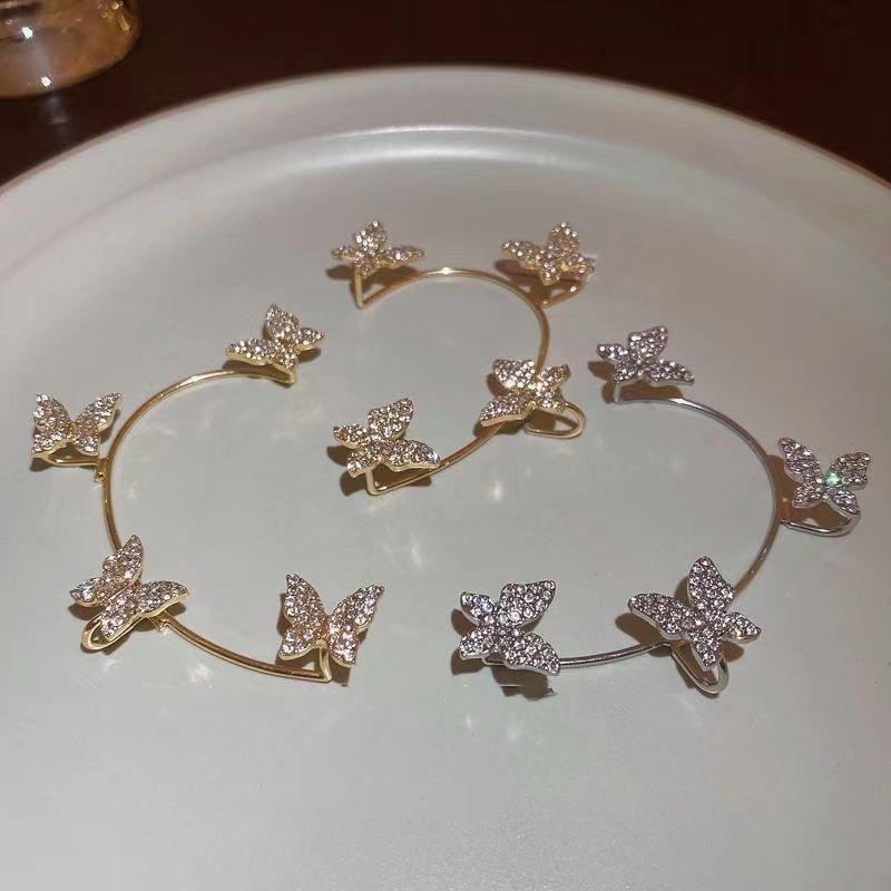 Fashion Butterfly Earrings Hanging Female Temperament High No Ear Hole Earrings Design Earrings