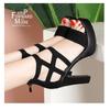 Fashion Women Summer High Heel Sandals Fashion Open Toe Thick Sole Roman Shoes Back Zipper