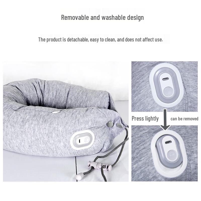 Hezheng Upgraded U-shaped Memory Foam Neck Massager Pillow CN plug (adapter included)