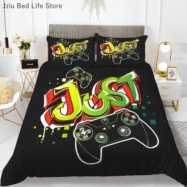 Gamer Bedding Set For Bedroom Soft Modern Gamepad Bedspreads Comefortable Kids Duvet Cover Video Game Quilt Cover And Pillowcase
