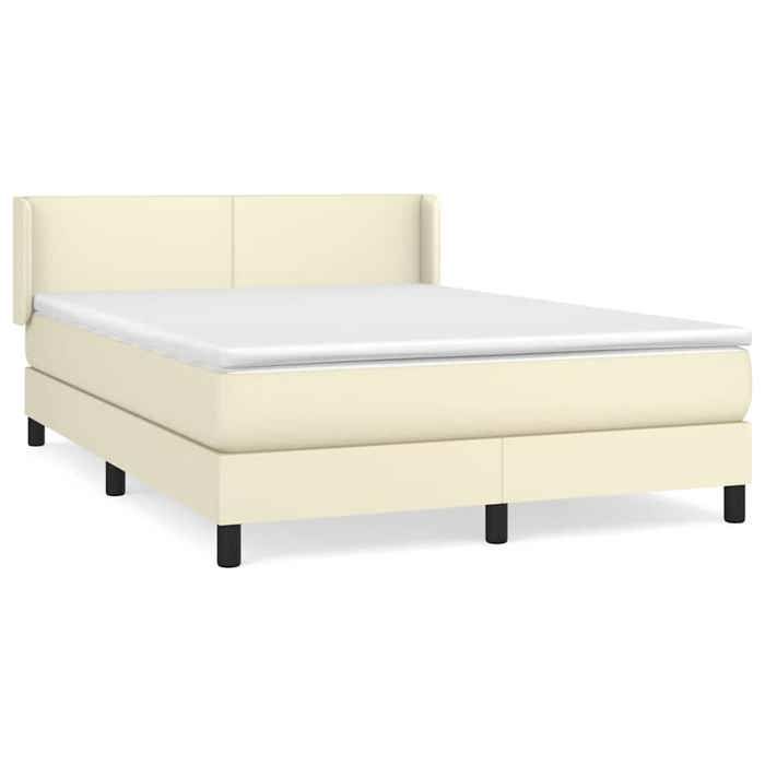 Maison Exclusive - Sommier à lattes de lit avec matelas Crème 140x200cm Similicuir