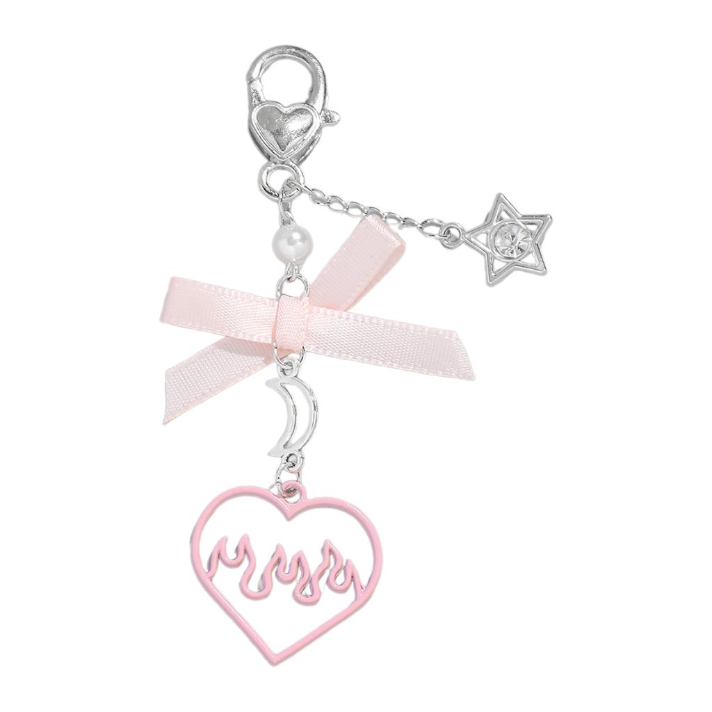 Bear Bowknot Star Charm Keychains Sweet Lovely Pendant Hangings Ornament Keyring Backpack Decoration for Women Girls