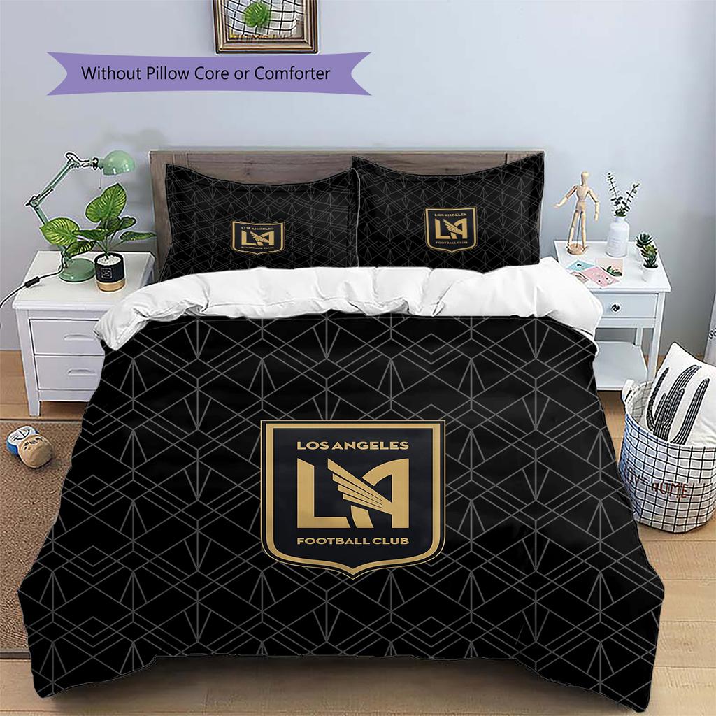 Los Angeles FC Pattern Bedding Quilt Set Home Decoration Gift (1 * duvet cover + 2 * pillowcase without core)