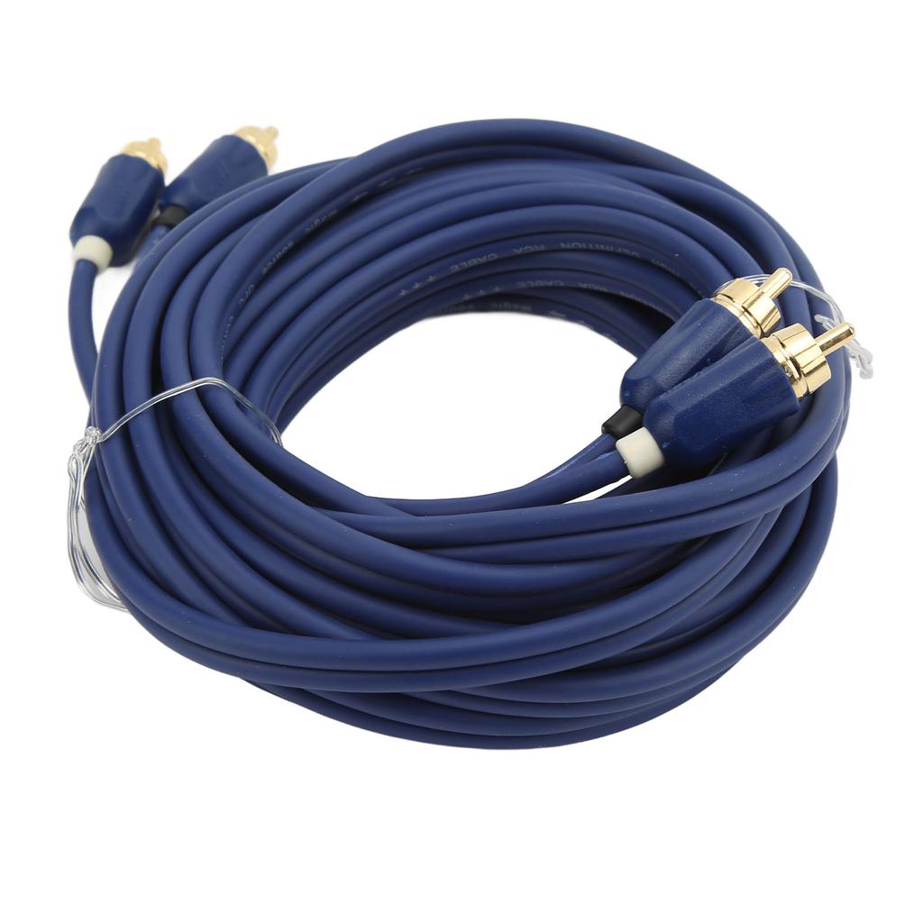 RCA Audio Cable 5 Meters Blue Elastic Pure Copper Durable Automotive Audio Cable Amplifier Tools