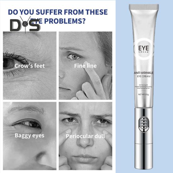 Массажный крем для кожи вокруг глаз с эффектом стирания морщин и мультипептидами 20 г Укрепляющий электронный массажер для тонких линий Умный крем для кожи вокруг глаз Электрический массажный крем для кожи вокруг глаз