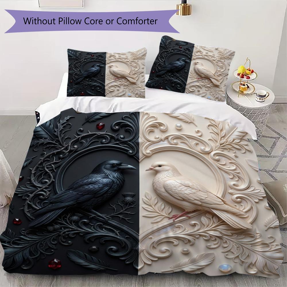 Gorgeous B&W Pattern Bedding uilt Set uilt Cover Pillowcase Home Decoration Birthday Gift (1 * duvet cover + 2 * pillowcase without core)40