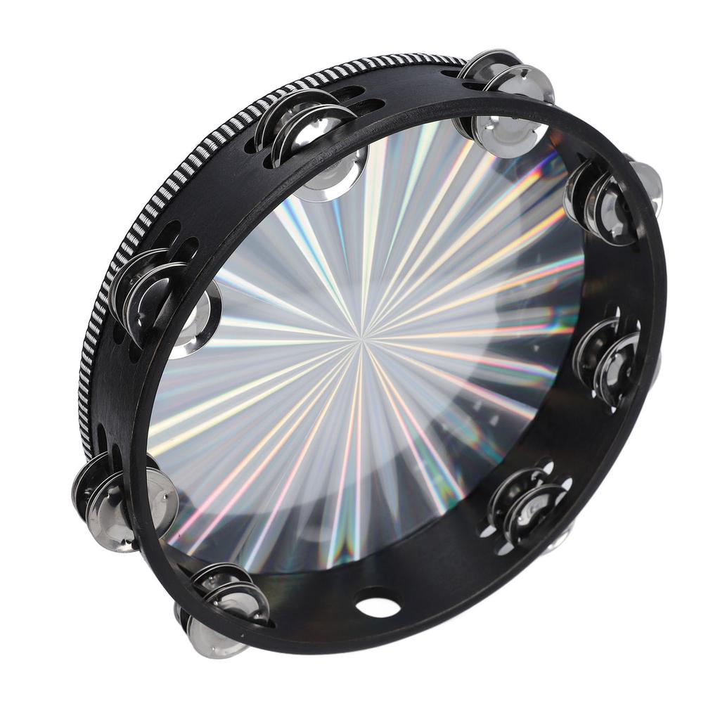 Сияющий бубен Светоотражающий Чистый Звонкий Звук Двухрядный Колокольчик Барабан Ручной Ударный Инструмент 10 Дюймов