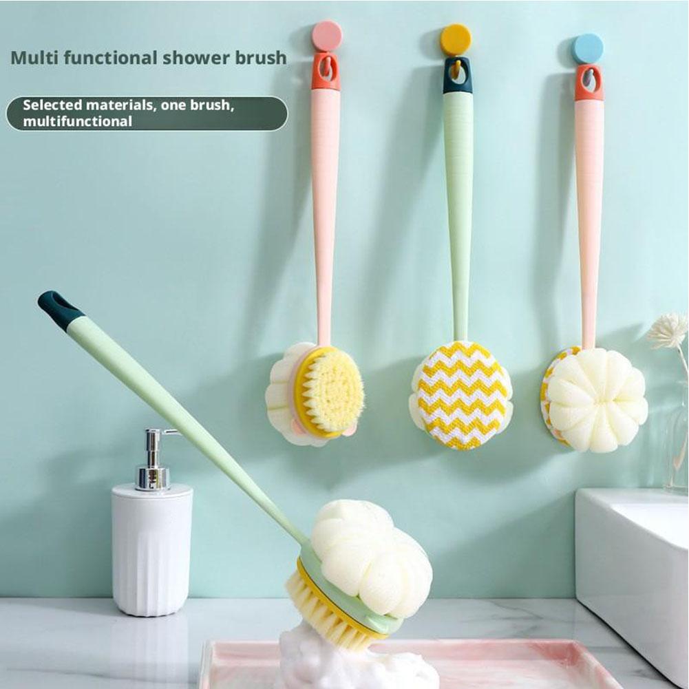 Щетка для ванны с длинной ручкой и мягкой щетиной, противоскользящая ручка, подходит для мытья душа, B6K0