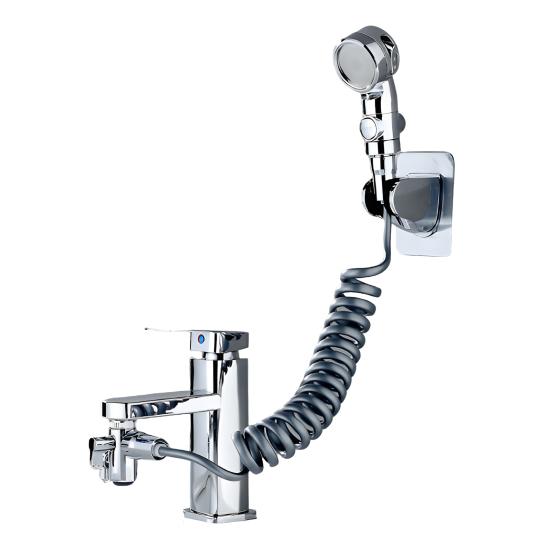 Водосберегающий внешний душевой комплект с пружинным шлангом, многофункциональная насадка для смесителя для раковины, гибкий пружинный дизайн, смеситель для раковины