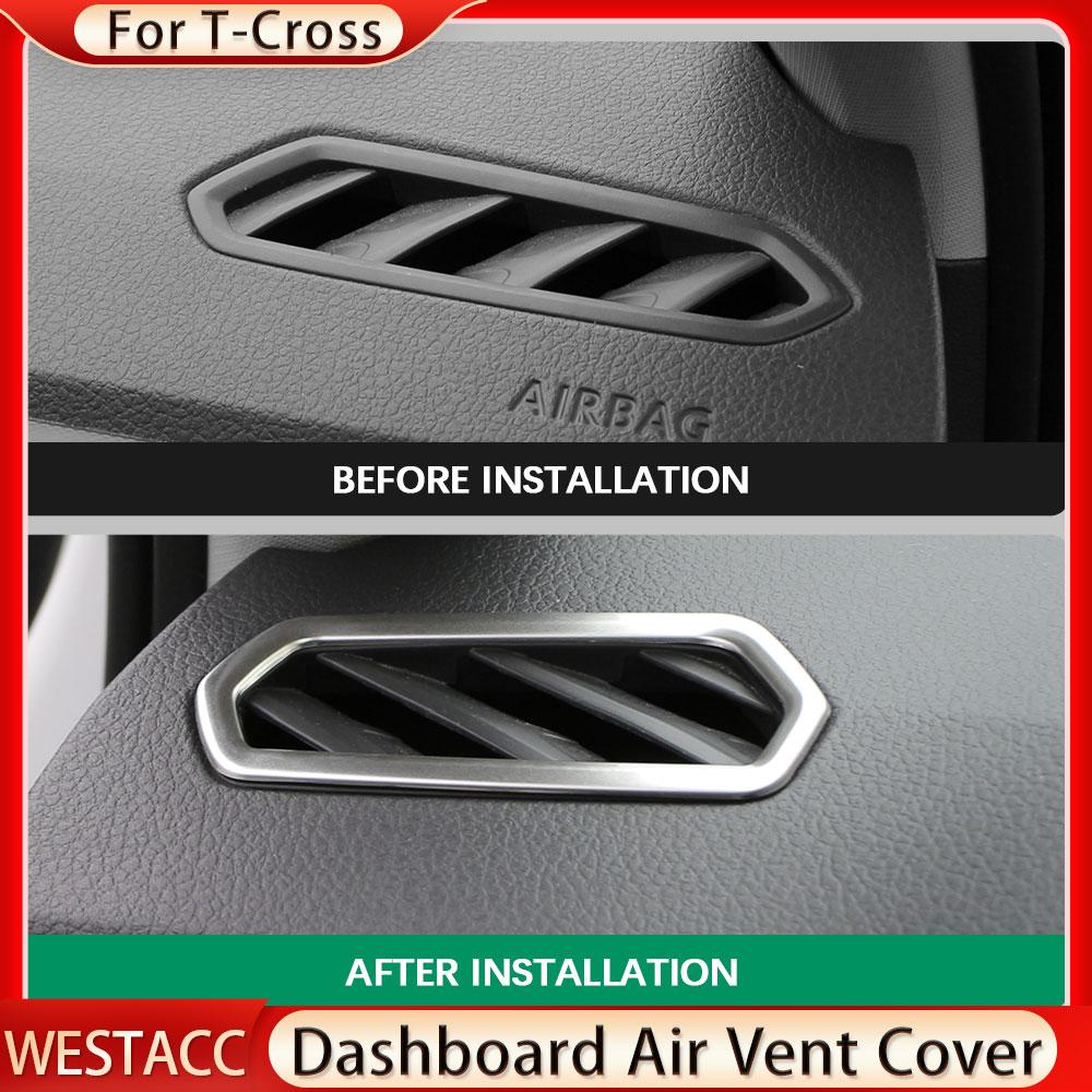 Автомобильная рамка для вентиляционного отверстия, наклейка, накладка для Volkswagen VW T-cross Tcross 2018 2022 2023 LHD