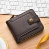 High Quality PU Leather Men's Short Wallets Trend Retro Portable 2 Fold Money Clips Business Classic Black Coffee Color Male Coin Purse Bank Card Case
