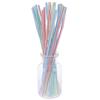 100Pcs Disposable Straws Flexible Plastic Straws Striped Rainbow Drinking Straw